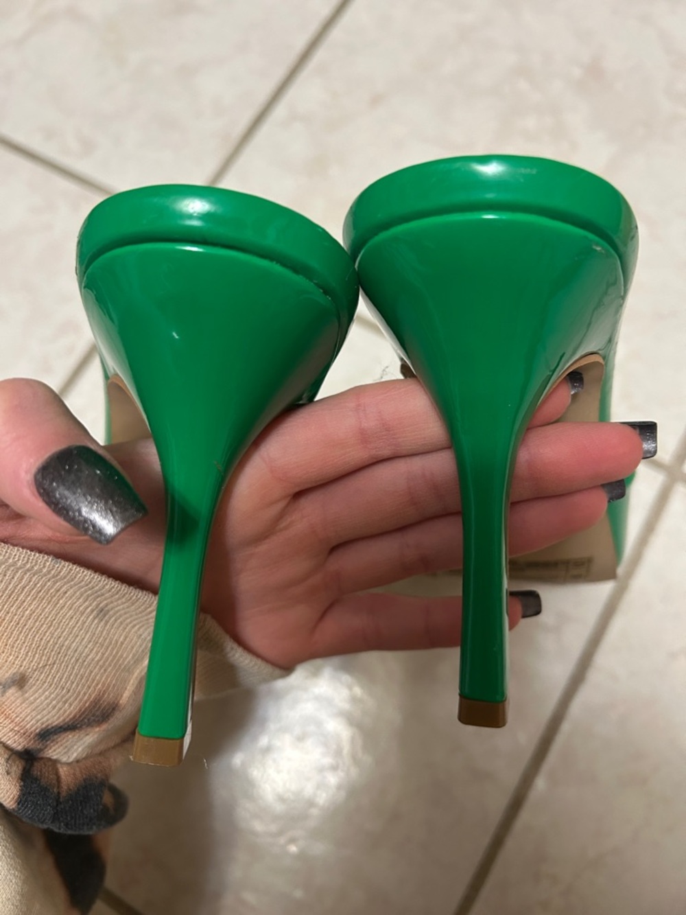 Forever 21 Emerald Green Slide Heels - Picture 6 of 7